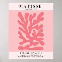 Rosa Floralposter im Matisse-Stil | Wandkunst