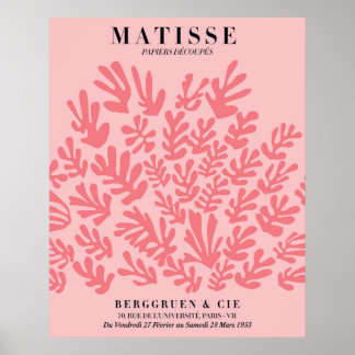 Rosa Floralposter im Matisse-Stil | Wandkunst Poster