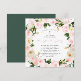 Rosa Florals Blush | Frühjahrsflorale Taufe Einladung