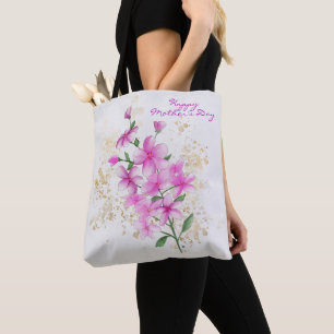 Rosa Florals Gold Details Fröhlicher Muttertag Tasche