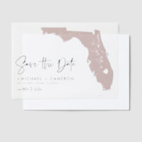 Rosa Florida Karte Save the Date Minimalistisch