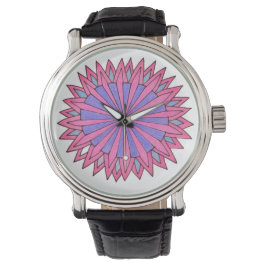 Rosa Flowerburst-Uhr Armbanduhr