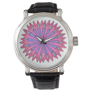 Rosa Flowerburst-Uhr Armbanduhr