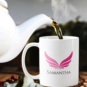 Rosa Flügel Cute Girly Luftfahrt Frauen Einfach  Kaffeetasse