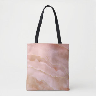 Rosa Flüssig-Marmor-Gold-Textur Tasche