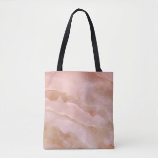 Rosa flüssige Marmorgoldfarbe Tasche