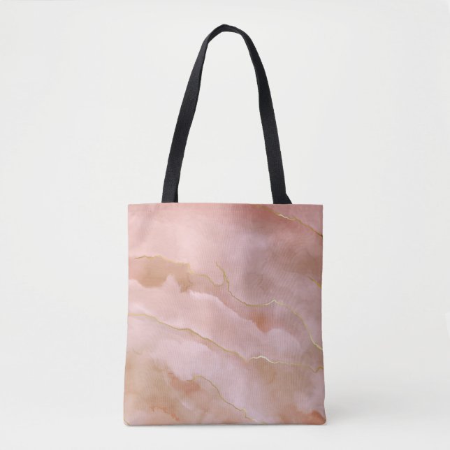 Rosa flüssige Marmorgoldfarbe Tasche (Vorderseite)
