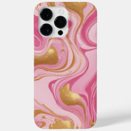 Rosa Flüssigkeit mit goldenen Streifen Case-Mate iPhone 14 Pro Max Hülle