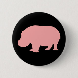 Rosa Flusspferd Button