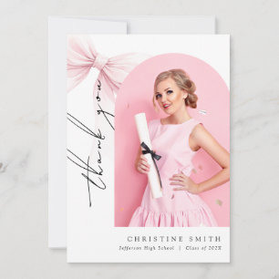 Rosa Foto Abschluss Arch Danke Karte