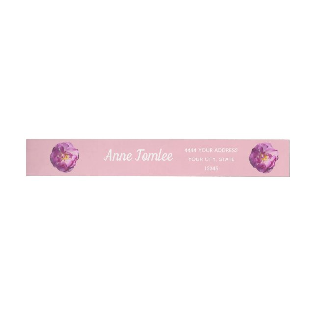 Rosa Foto-Adressenmarken Rundum-Adressaufkleber (Person)