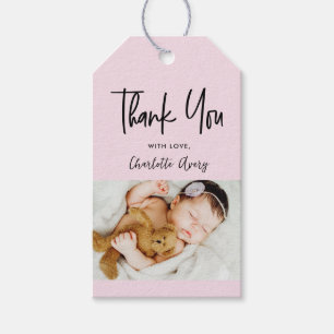 Rosa Foto Baby Dankeschön nach der Geburt Baby Sho Geschenkanhänger