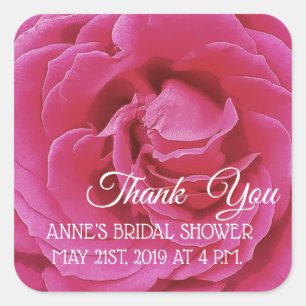 Rosa Foto Bridal ShowerSticker Quadratischer Aufkleber