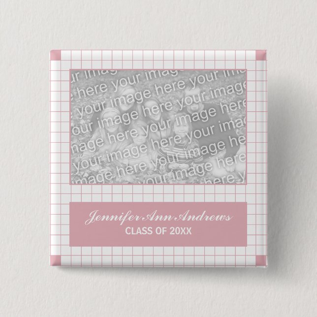 Rosa Foto Button (Vorderseite)