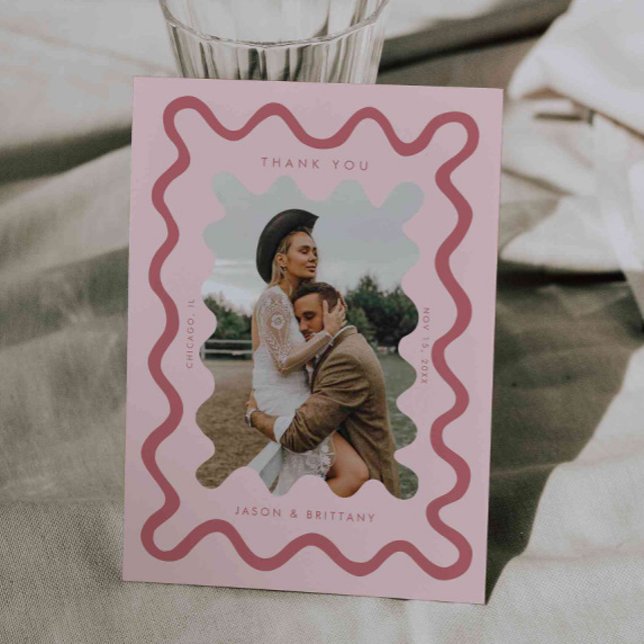 Rosa Foto für die Hochzeit mit knackiger Hand Dankeskarte (Von Creator hochgeladen)