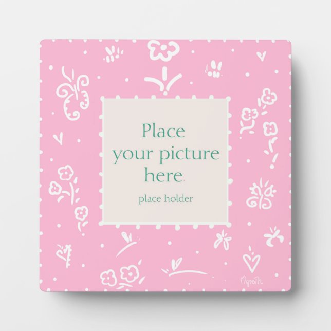 Rosa Foto-Plakette Fotoplatte (Vorderseite)