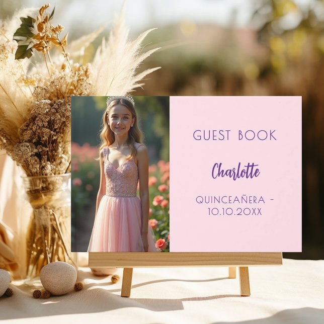 Rosa Foto Quinceanera Gästebuch (Von Creator hochgeladen)