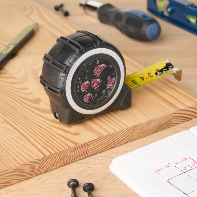Rosa Foto realistische Rose Maßband (Holzbau)