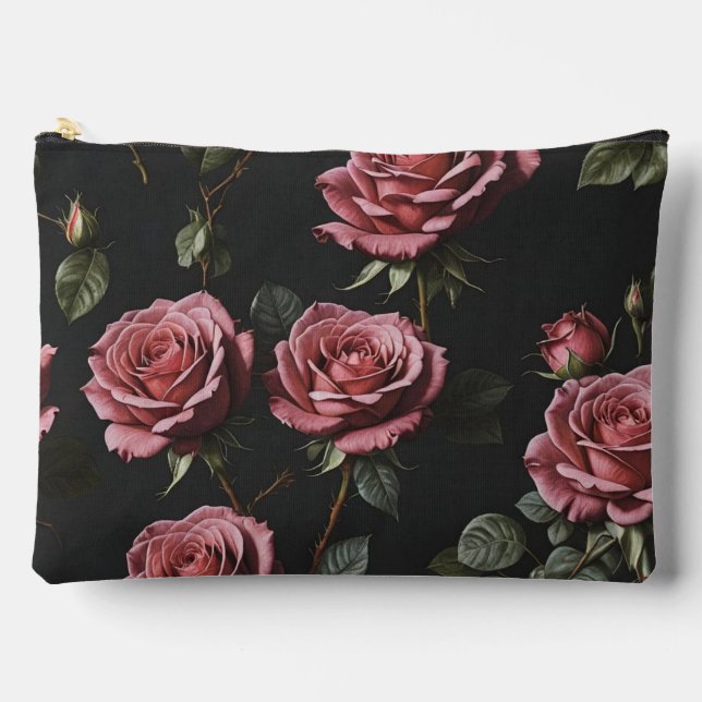 Rosa Foto realistische Rose Zubehörtasche (Vorderseite)