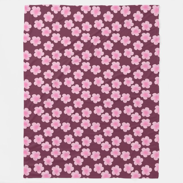 Rosa Frangipani-Blume Nahtloses Muster Fleecedecke (Vorderseite)