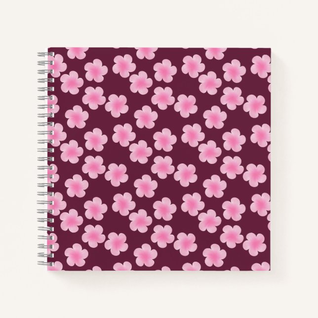 Rosa Frangipani-Blume Nahtloses Muster Notizbuch (Vorderseite)