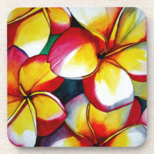 Rosa Frangipani-Blume-Untersetzer Getränkeuntersetzer