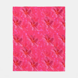 Rosa Frangipani-Blush-Muster, Fleecedecke