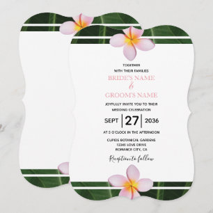 Rosa Frangipani Plumeria Hochzeitseinladungen Einladung