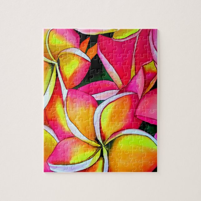 Rosa Frangipaniplumeria-Strandkunst-NeonBlumen (Vertikal)