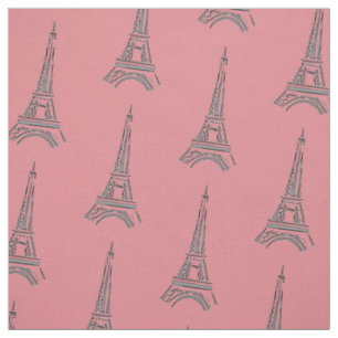 Rosa Französischer Eiffelturm Paris Thema Stoff