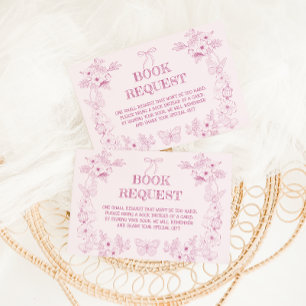 Rosa französisches florales Toile-Bücher für Baby- Begleitkarte