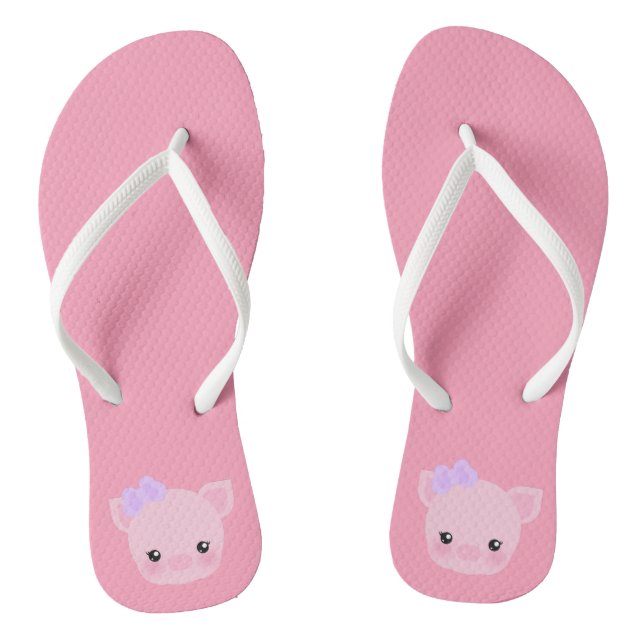 Rosa Frauen Kawaii Schwein Buta-Chan drehen Flip Flops (Fußbett)