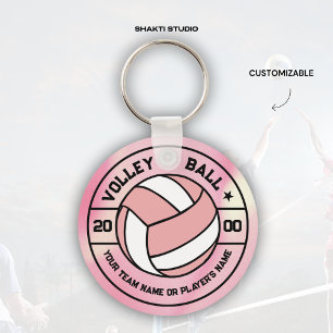Rosa Frauen-Volleyball-Geschenk-Andenken-Schlüssel Schlüsselanhänger