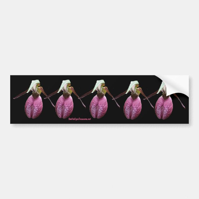 Rosa Frauenschuh Blumen-Foto-Autoaufkleber Autoaufkleber (Vorne)