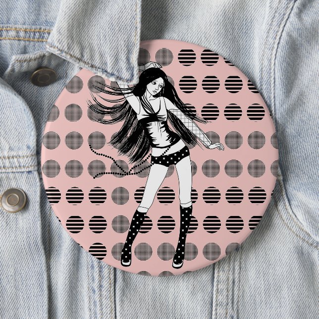 rosa Freundin Tänzerin Button (Beispiel)