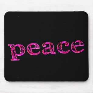 rosa Friedensschwarzes Mousepad