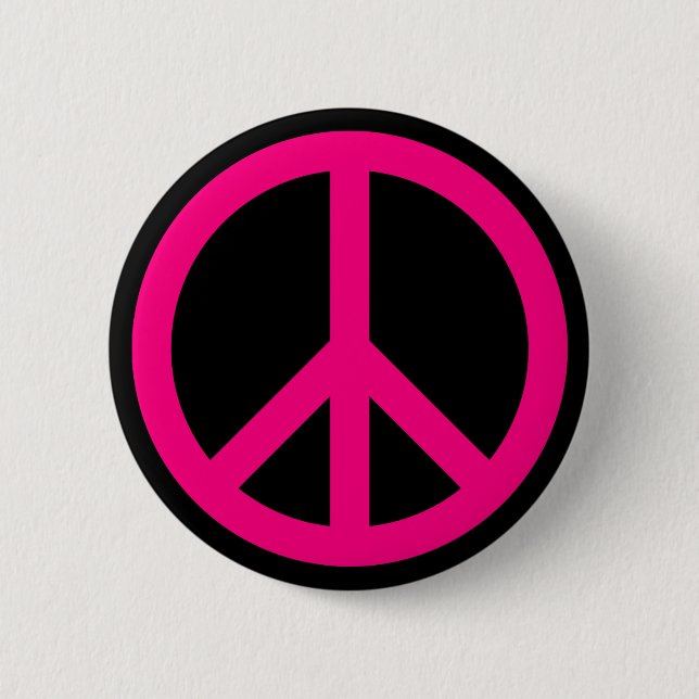 Rosa Friedenszeichen-Anstecker Button (Vorderseite)