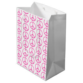 Rosa Friedenszeichen-Geschenkpapier Mittlere Geschenktüte