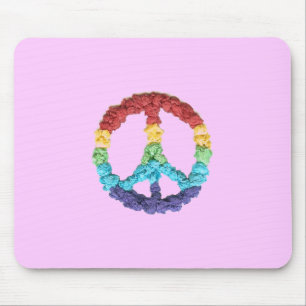 Rosa Friedenszeichen-Mauspad Mousepad
