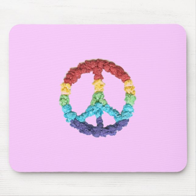 Rosa Friedenszeichen-Mauspad Mousepad (Vorne)