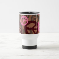 Rosa Friedenszeichen-Reise-Tasse