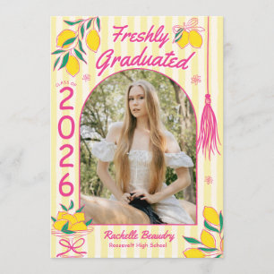 Rosa frisch graduierte Zitrone Zitrusstreifen Grad Einladung