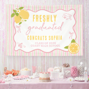 Rosa frisch graduiertes Zitronenbanner Banner
