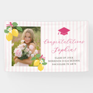 Rosa frisch zitronenfarbene Abschlussfeier Banner