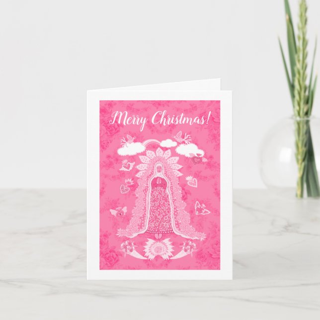 Rosa frohe Weihnachten Unsere Dame von Guadalupe (Vorderseite)