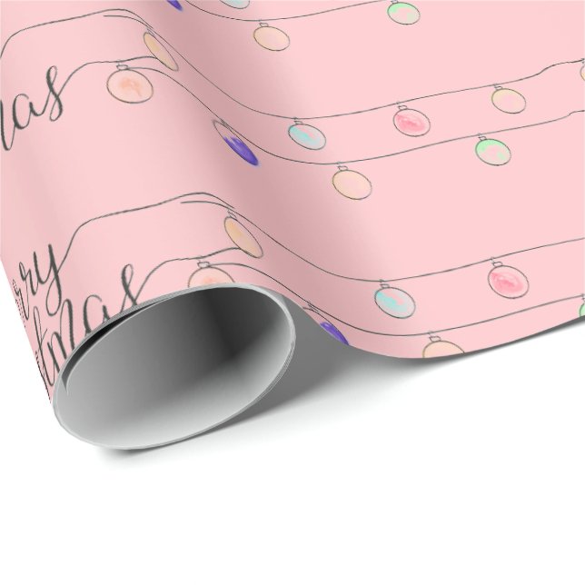 Rosa| Frohe Weihnachtsschmuck - Umhüllung Geschenkpapier (Rolleneckpunkt)