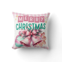 Rosa Frohe Weihnachtsschwärme Kissen