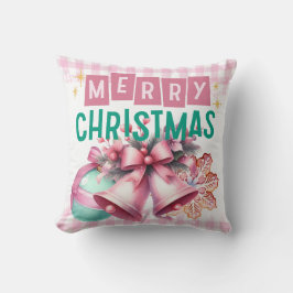 Rosa Frohe Weihnachtsschwärme Kissen