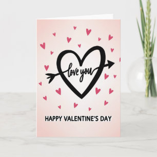 Rosa Frohes Valentinstag Liebeskarte Karte