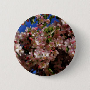 Rosa Frühling blüht Blumen-Button Button